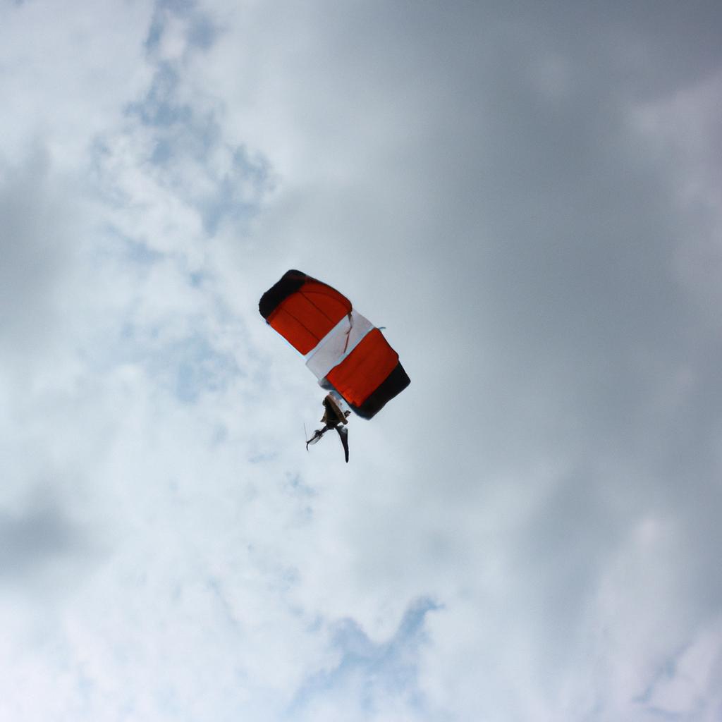 Person skydiving from an airplane