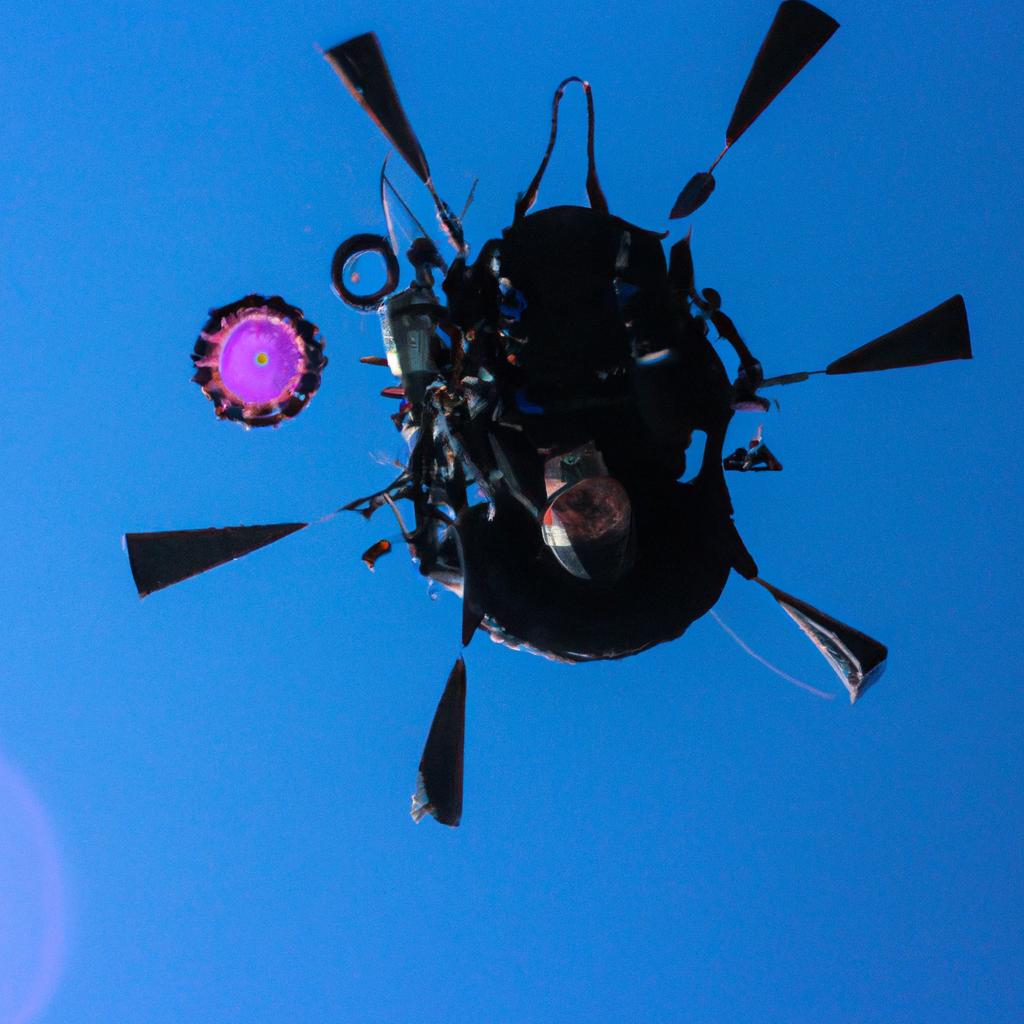 Person skydiving with filming equipment